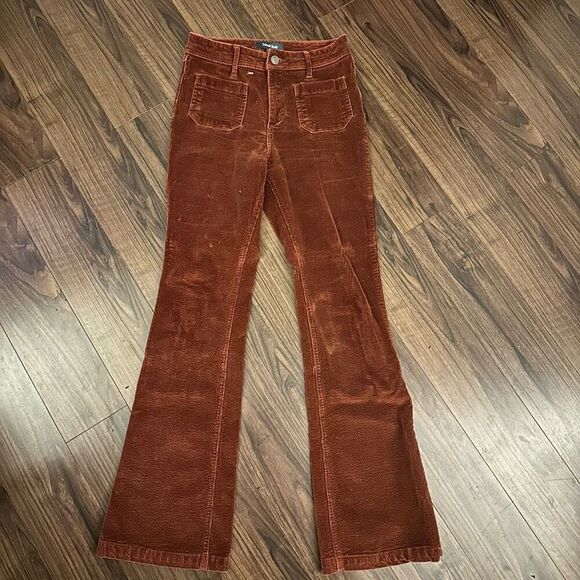 ModCloth orange corduroy flare pants size 2 - Picture 1 of 9